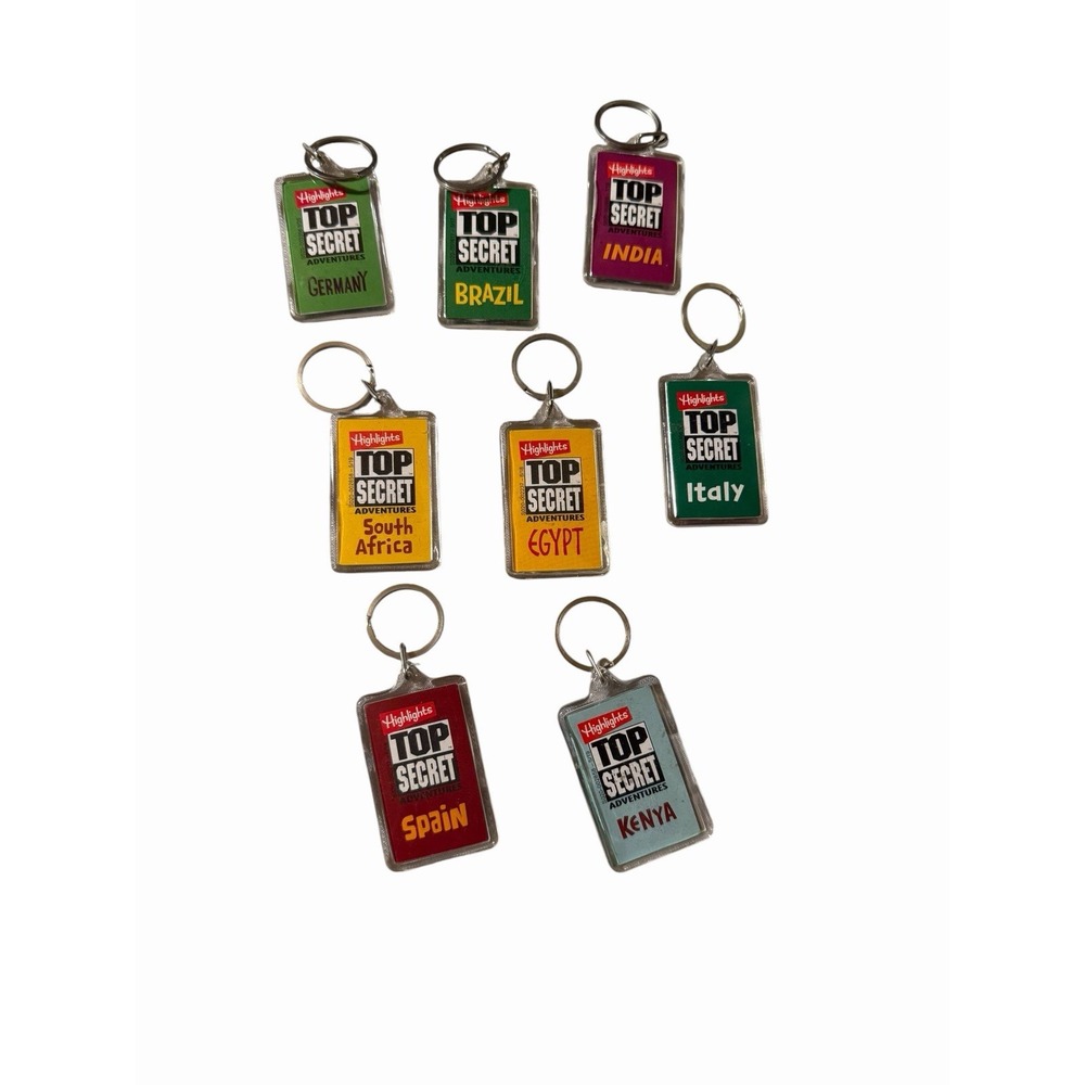 8 Highlights Top Secret  Adventures Keychain Key Rings Countries